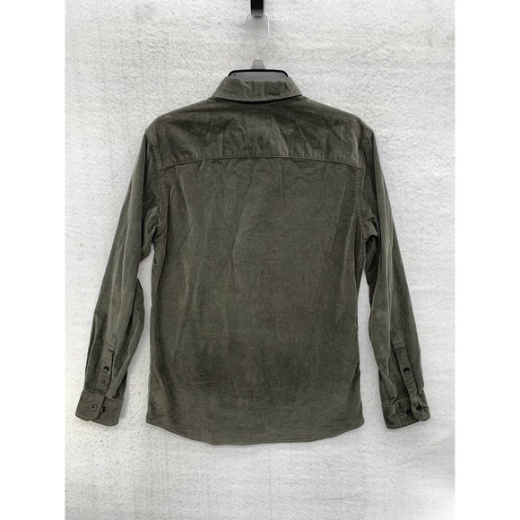 APT.9 Shirt Men’s Small Gray Thin Ribbed Corduroy Long Sleeve Button Up Pockets - Picture 2 of 15
